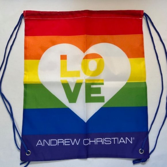 AC - PRIDE LOVE Stripes Drawstring Back Pack - Black/Pride Color (684) - Picture 1 of 4